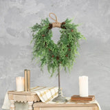 22" Mixed Cedar Hanging Wreath