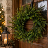 24" Mixed Pine w/ Soft Touch Norfolk & Cedar Wreath
