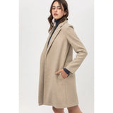 Jacquard Fleece Long Coat w/ Side Pockets