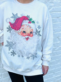 Vintage Santa Rhinestone Graphic Sweatshirt