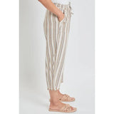 Linen Capri Pant w/ Frayed Pocket