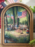 Arch Top Patriotic Picnic Framed Art