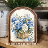 Arch Top Blue Hydrangea in Basket