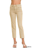 Acid Washed High Waisted Ankle Pants