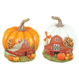 Barn Harvest Scene Pumpkin