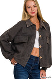 Fleece Front Pock Cropped Jacket