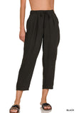 Woven Crepe Elastic Waist Pants