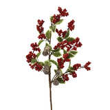 28" Blooming Holly Branch