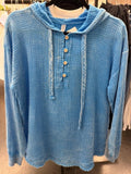Washed Double Gauze Button Hoodie