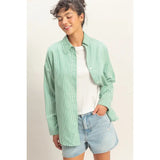 Oversized Striped Button Up Shirt