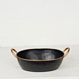 Black/Gold Metal Bowl w/ Handles