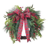 24" Holly Berry & Bow Wreath