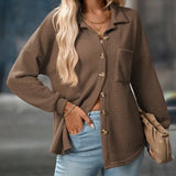 Waffle Knit Button Up Shirt