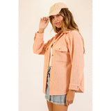 Brushed Waffle Button Up