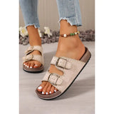 Embroidered Retro Buckle Sandal