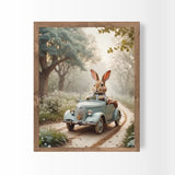 12x15 Bunny in the Car Picture