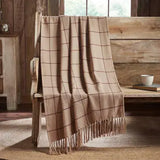 Burgundy Windowpane Throw 50x60