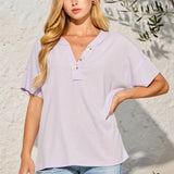 Button Down Waffle Knit Top