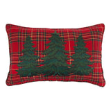 Tartan Plaid Christmas Tree Pillow-14x22