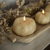 3.5" Cream 3D Flame Pumpkin Candle
