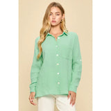 Coastal Mint Button Down Top