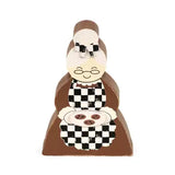Checkered Wood Mrs. Claus