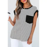 Striped Chest Pocket Tee