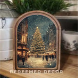 Arch Top Christmas Main Street 6x8