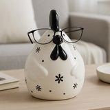 Black/ White Chubby Rooster w/ Glasses