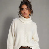 Oversized Textured Turtleneck Sweater