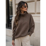 Oversized Textured Turtleneck Sweater