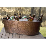 Copper Leaf Oblong Tub 21"x10"