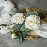 34.5 Cream Peony Spray