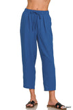 Woven Crepe Elastic Waist Pants