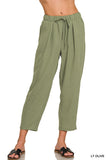 Woven Crepe Elastic Waist Pants