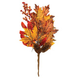 Fall Maple Leaf Pinecone & Berry Spray