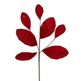 26" Velvet Magnolia Leaf Pick w/ Sequins
