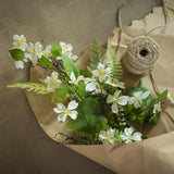 27.5" White Dogwood/Fern Spray