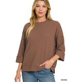 3/4 Sleeve Double Knit Top