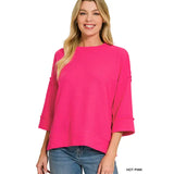 3/4 Sleeve Double Knit Top