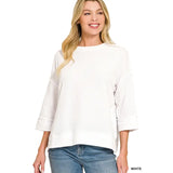 3/4 Sleeve Double Knit Top