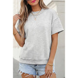 Exposed Seam Short Sleeve Sweatshirt