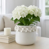Sculpted Floral Rim Pot