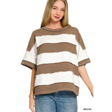 French Terry Striped Top