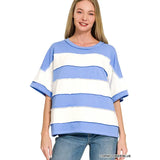 French Terry Striped Top