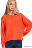 Front Seam Round Neck Sweater