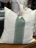 18x18 Green Stripe Pillow