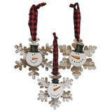 Happy Snowman Snowflake Ornament