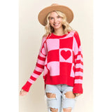 Checkered Heart Sweater