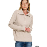 Half Zip High Collared Sweater